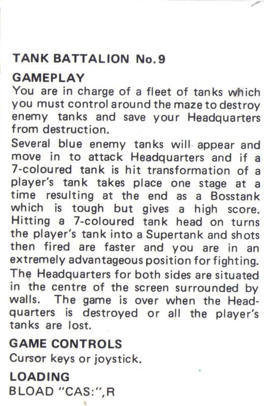 Tank Battalion box art for MSX
